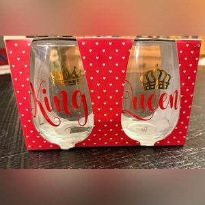 Glass Set with King and Queen design